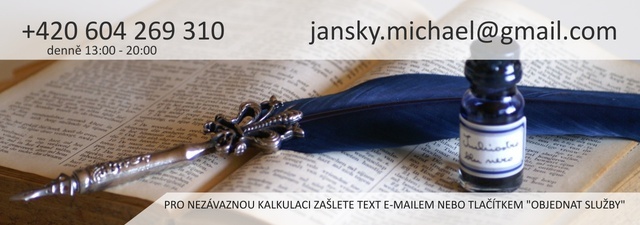 Mgr. Michael Janský Plzeň, překlady, korektury